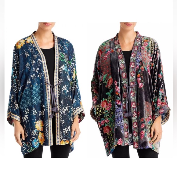 NWT JOHNNY WAS Talullah Rose Reversible Multicolored Burnout Kimono - Picture 1 of 16